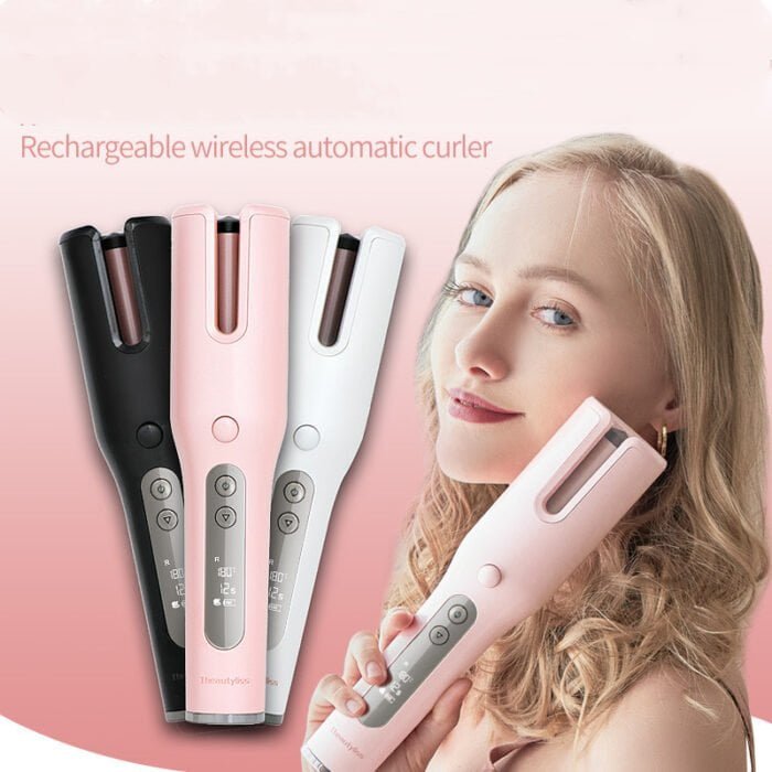 Wireless Automatic Hair Curler LCD Screen Ceramic Heating Anti-perm Curler